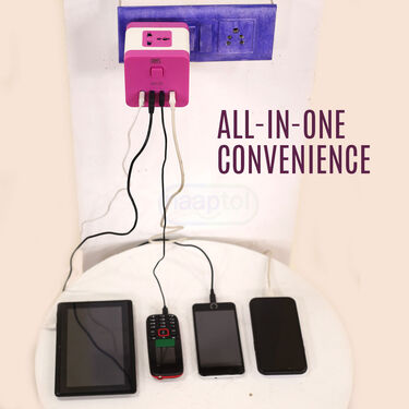 PowerHub Pro - 4-Port Multi Plug with Inbuilt 4-Port Fast USB Charger (PORT1)