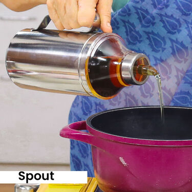 Pack Of 2 Stainless Steel Easy Pouring Oil Dispenser (1 Ltr & 750 ml) (2OD2)
