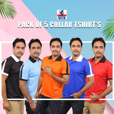 Pack of 5 Designer Collar T-shirts (5PT10)