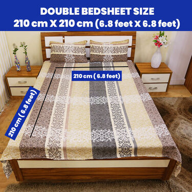 Pack of 5 Elegant Double Bedsheets Set with 1 Bedsheet Set Free (5BS9+1)