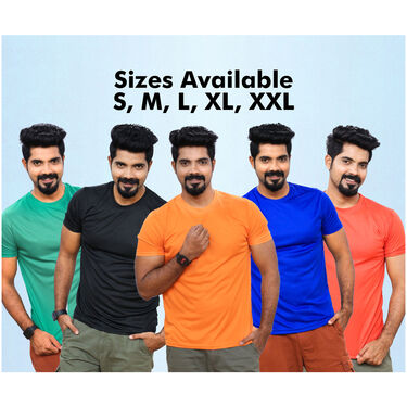 Pack of 5 Round Neck T-shirts with Free Digital Watch (5RTW2)