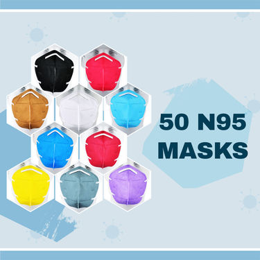 Pack of 50 - 5 Layer N95 Masks + 10 Connectors (M50C10)
