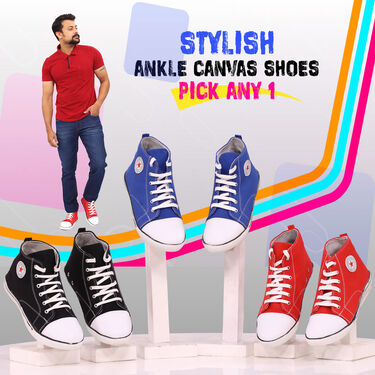 Pick Any 1 Stylish Ankle Canvas Shoes (SS6)