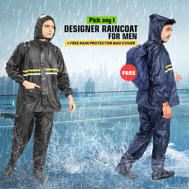Pick Any 1 Designer Raincoat With Protective Bag Cover (RCP-4)
