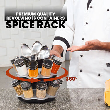 Premium Quality Revolving 16 Containers Spice Rack (16CSR)