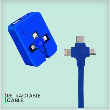 Retractable Cable 3in1 With Inbuilt Mobile Stand