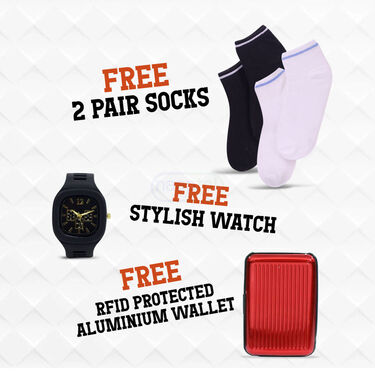 Pick Anyone Leatherite Sandal + Free 2 Pair Socks + Watch + Wallet (SDC9)