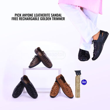 Pick Anyone Leatherite Sandal With Free Trimmer (SDC15)