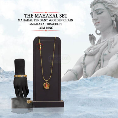 Mahakal Pendant + Golden Chain + Bracelet + Ring (MGJ41)