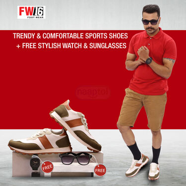 Trendy & Comfortable Sports Shoes + Free Stylish Watch + Sunglasses (SDC4)