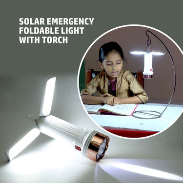 Rechargeable Foldable Triple Leaf Hook Solar Torch (L41)